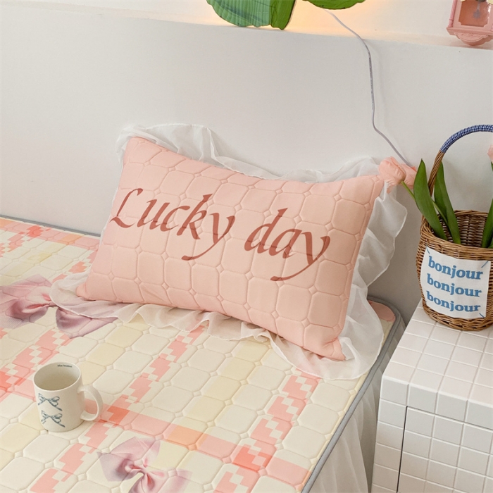 91家纺网 家纺一手货源 找家纺 昔可 2023新款单层雪纺床裙花边款 幸运蝴蝶结