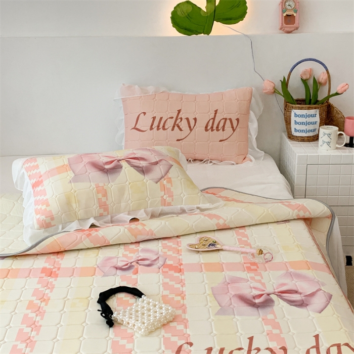 91家纺网 家纺一手货源 找家纺 昔可 2023新款单层雪纺床裙花边款 幸运蝴蝶结