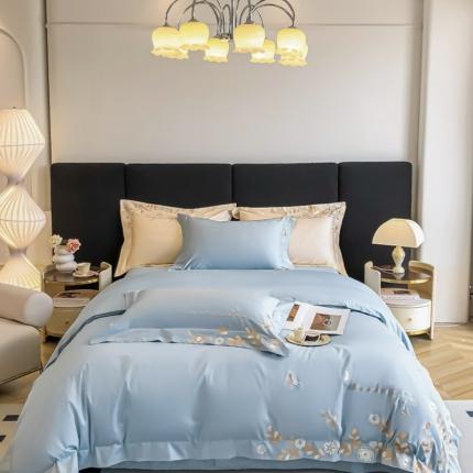 91家纺网 家纺一手货源 找家纺 星蕴 2023新款米兰全棉刺绣纯棉四件套