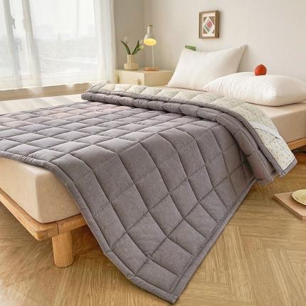 丽诺 2023新款全棉色织水洗棉床褥床护垫-纯色系列 优雅灰