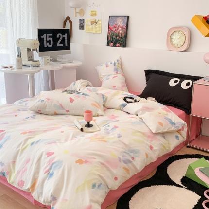 昔可 2023新款全棉四件套 彩色画盘