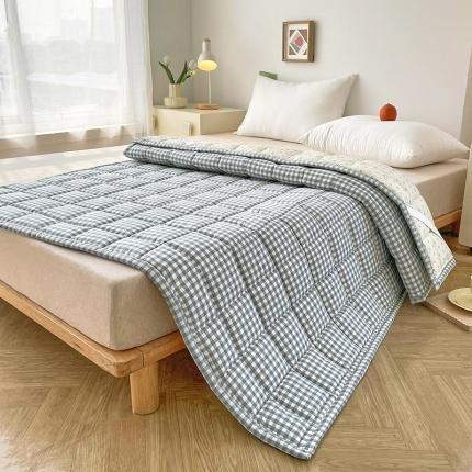 （总）丽诺 2023新款全棉色织水洗棉床褥床护垫-格子系列