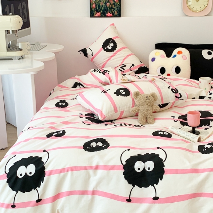 91家纺网 家纺一手货源 找家纺 昔可 2023新款全棉四件套 小黑豆