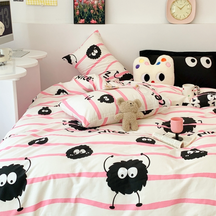 91家纺网 家纺一手货源 找家纺 昔可 2023新款全棉四件套 小黑豆