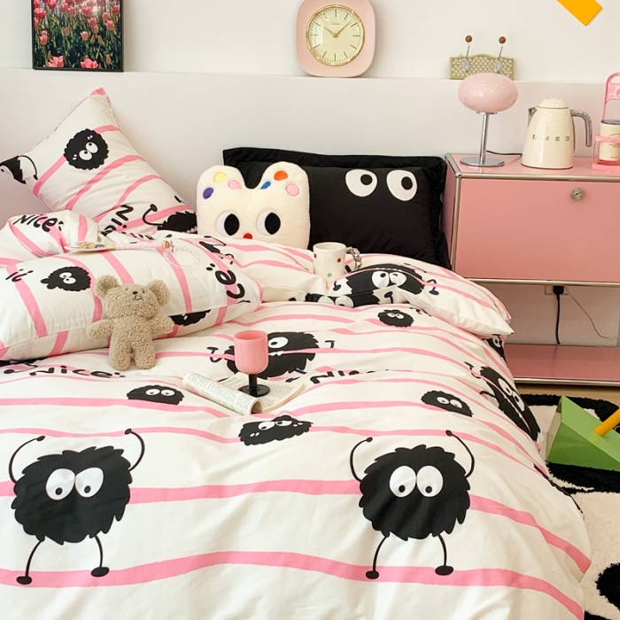 91家纺网 家纺一手货源 找家纺 昔可 2023新款全棉四件套 小黑豆