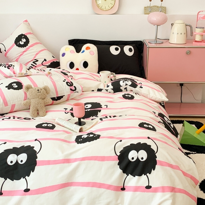 91家纺网 家纺一手货源 找家纺 昔可 2023新款全棉四件套 小黑豆