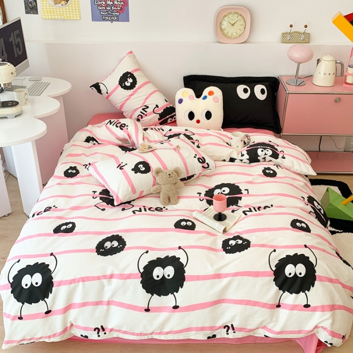 91家纺网 家纺一手货源 找家纺 昔可 2023新款全棉四件套 小黑豆