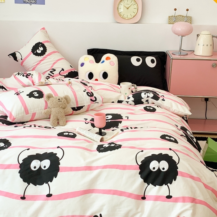 91家纺网 家纺一手货源 找家纺 昔可 2023新款全棉四件套 小黑豆