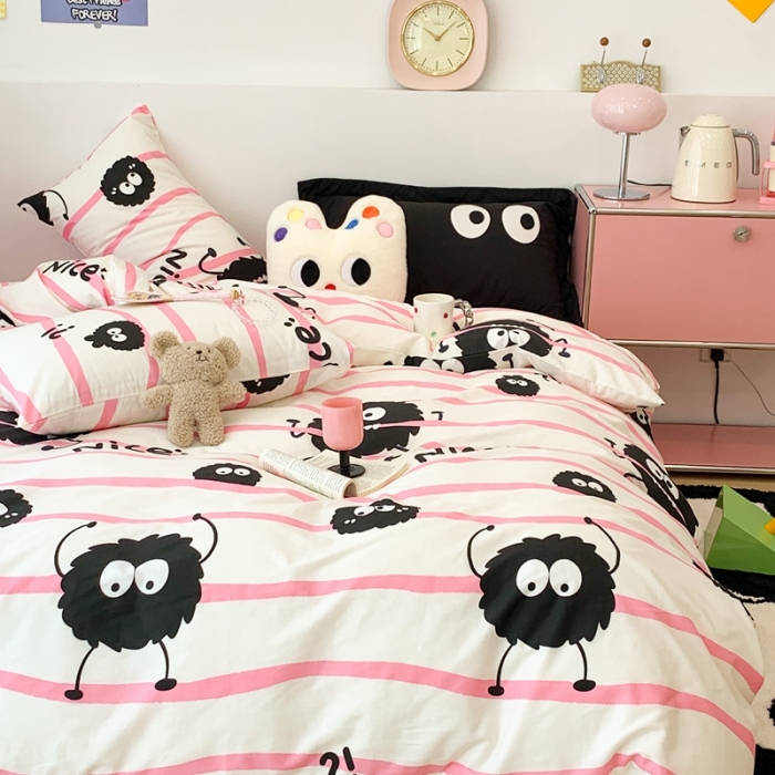 91家纺网 家纺一手货源 找家纺 昔可 2023新款全棉四件套 小黑豆