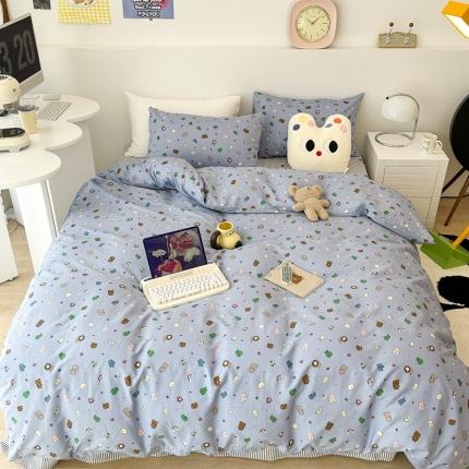 昔可 2023新款全棉四件套 小小动物乐园