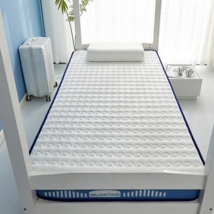 91家纺网 家纺一手货源 找家纺 祁恋婷 2023新款A类牛奶丝乳胶抗压学生床垫【床垫遮盖物】 水波-海因蓝