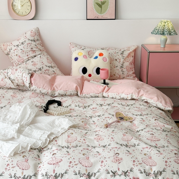 91家纺网 家纺一手货源 找家纺 昔可 2023新款全棉四件套 芭蕾少女