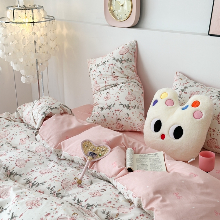 91家纺网 家纺一手货源 找家纺 昔可 2023新款全棉四件套 芭蕾少女