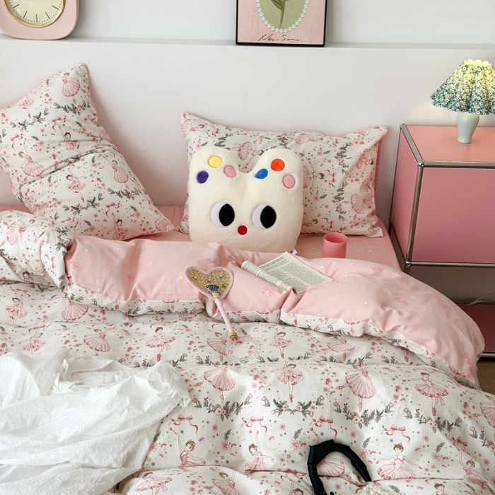 91家纺网 家纺一手货源 找家纺 昔可 2023新款全棉四件套 芭蕾少女