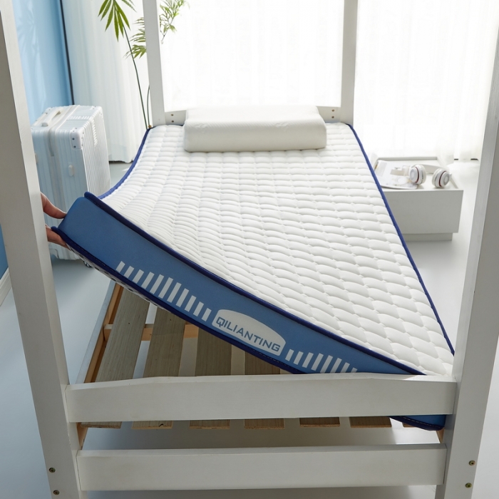 91家纺网 家纺一手货源 找家纺 祁恋婷 2023新款A类牛奶丝乳胶抗压学生床垫【床垫遮盖物】 几何-海因蓝