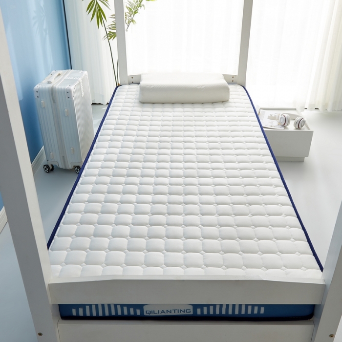 91家纺网 家纺一手货源 找家纺 祁恋婷 2023新款A类牛奶丝乳胶抗压学生床垫【床垫遮盖物】 几何-海因蓝