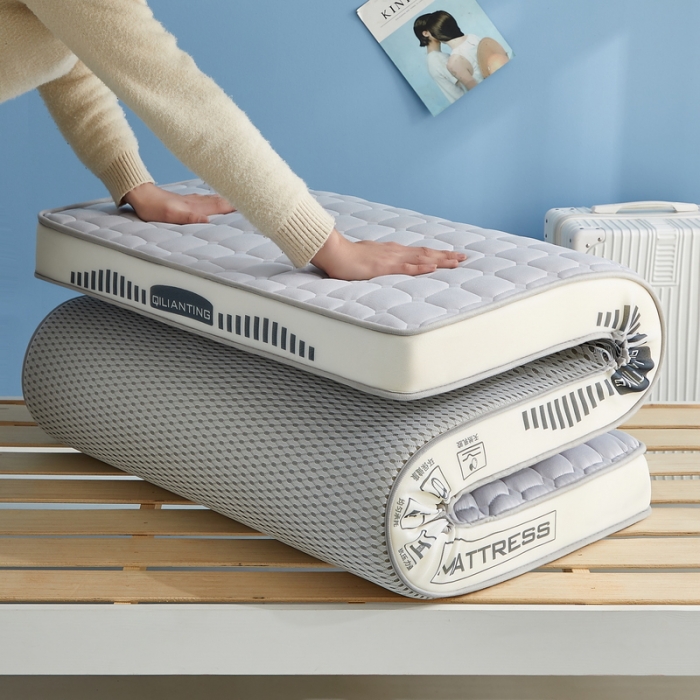 91家纺网 家纺一手货源 找家纺 祁恋婷 2023新款A类牛奶丝乳胶抗压学生床垫【床垫遮盖物】 几何-烟墨灰