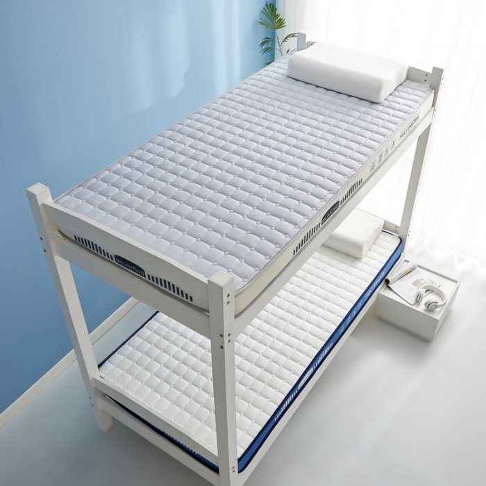 91家纺网 家纺一手货源 找家纺 祁恋婷 2023新款A类牛奶丝乳胶抗压学生床垫【床垫遮盖物】 几何-烟墨灰