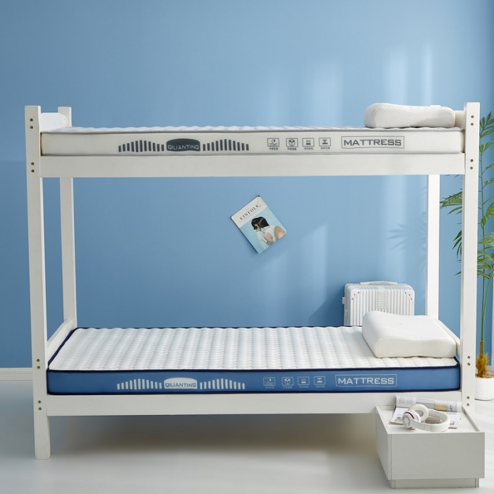 91家纺网 家纺一手货源 找家纺 祁恋婷 2023新款A类牛奶丝乳胶抗压学生床垫【床垫遮盖物】 水波-海因蓝