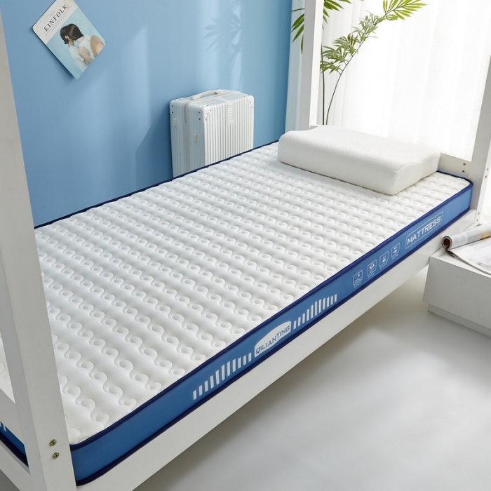 91家纺网 家纺一手货源 找家纺 祁恋婷 2023新款A类牛奶丝乳胶抗压学生床垫【床垫遮盖物】 水波-海因蓝