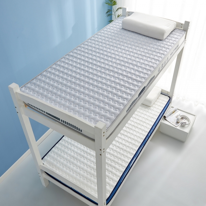 91家纺网 家纺一手货源 找家纺 祁恋婷 2023新款A类牛奶丝乳胶抗压学生床垫【床垫遮盖物】 水波-海因蓝