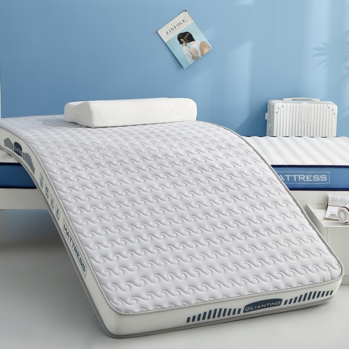 91家纺网 家纺一手货源 找家纺 祁恋婷 2023新款A类牛奶丝乳胶抗压学生床垫【床垫遮盖物】 水波-烟墨灰