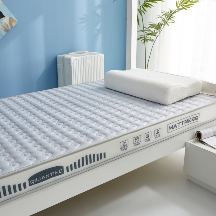 91家纺网 家纺一手货源 找家纺 祁恋婷 2023新款A类牛奶丝乳胶抗压学生床垫【床垫遮盖物】 水波-烟墨灰