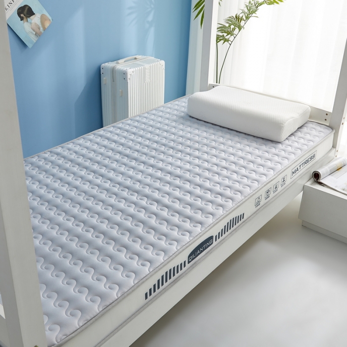 91家纺网 家纺一手货源 找家纺 祁恋婷 2023新款A类牛奶丝乳胶抗压学生床垫【床垫遮盖物】 水波-烟墨灰