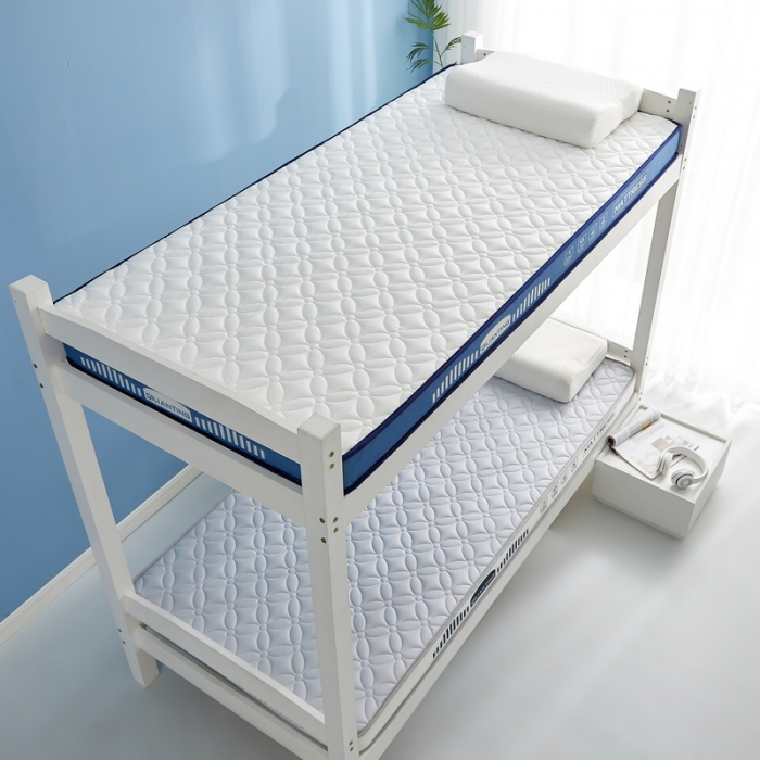 91家纺网 家纺一手货源 找家纺 祁恋婷 2023新款A类牛奶丝乳胶抗压学生床垫【床垫遮盖物】 四叶-海因蓝