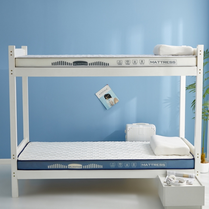 91家纺网 家纺一手货源 找家纺 祁恋婷 2023新款A类牛奶丝乳胶抗压学生床垫【床垫遮盖物】 四叶-海因蓝