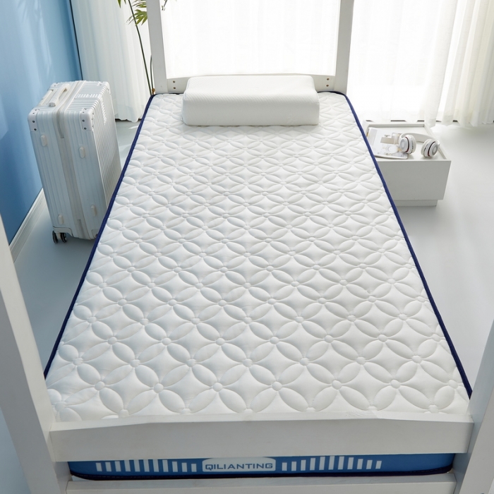 91家纺网 家纺一手货源 找家纺 祁恋婷 2023新款A类牛奶丝乳胶抗压学生床垫【床垫遮盖物】 四叶-海因蓝