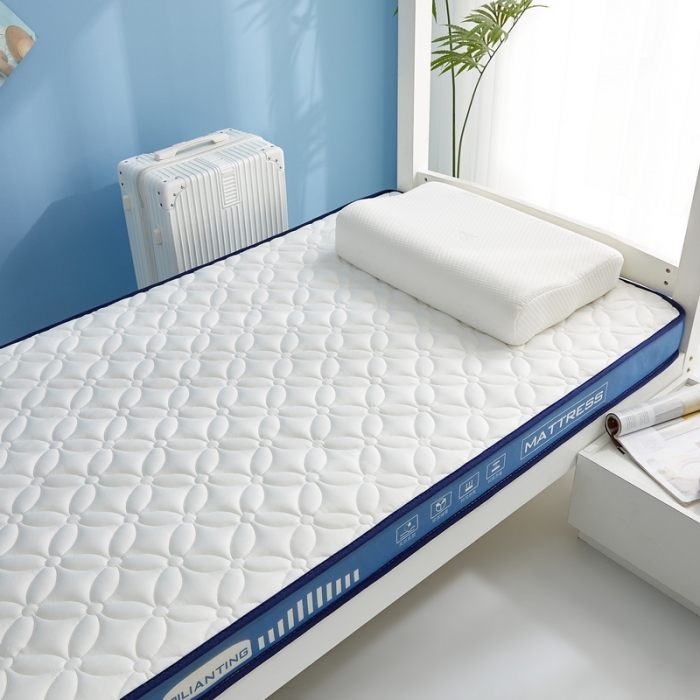 91家纺网 家纺一手货源 找家纺 祁恋婷 2023新款A类牛奶丝乳胶抗压学生床垫【床垫遮盖物】 四叶-海因蓝