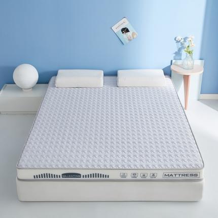 91家纺网 家纺一手货源 找家纺 祁恋婷 2023新款A类牛奶丝乳胶记忆棉床垫【床垫遮盖物】 水波-烟墨灰