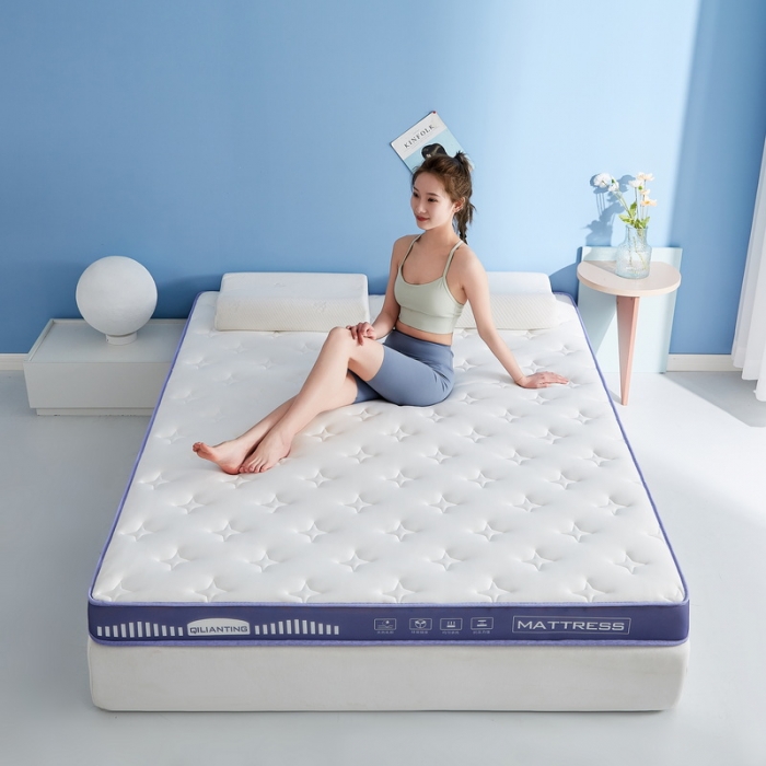 91家纺网 家纺一手货源 找家纺 祁恋婷 2023新款A类牛奶丝乳胶记忆棉床垫【床垫遮盖物】 繁星-凝夜紫