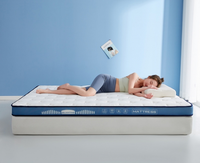 91家纺网 家纺一手货源 找家纺 祁恋婷 2023新款A类牛奶丝乳胶记忆棉床垫【床垫遮盖物】 繁星-海因蓝