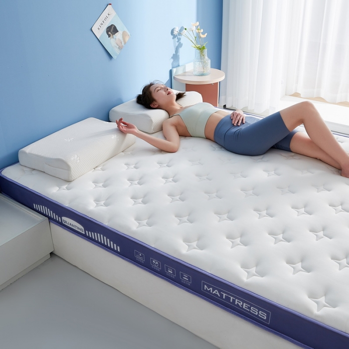 91家纺网 家纺一手货源 找家纺 祁恋婷 2023新款A类牛奶丝乳胶记忆棉床垫【床垫遮盖物】 繁星-凝夜紫