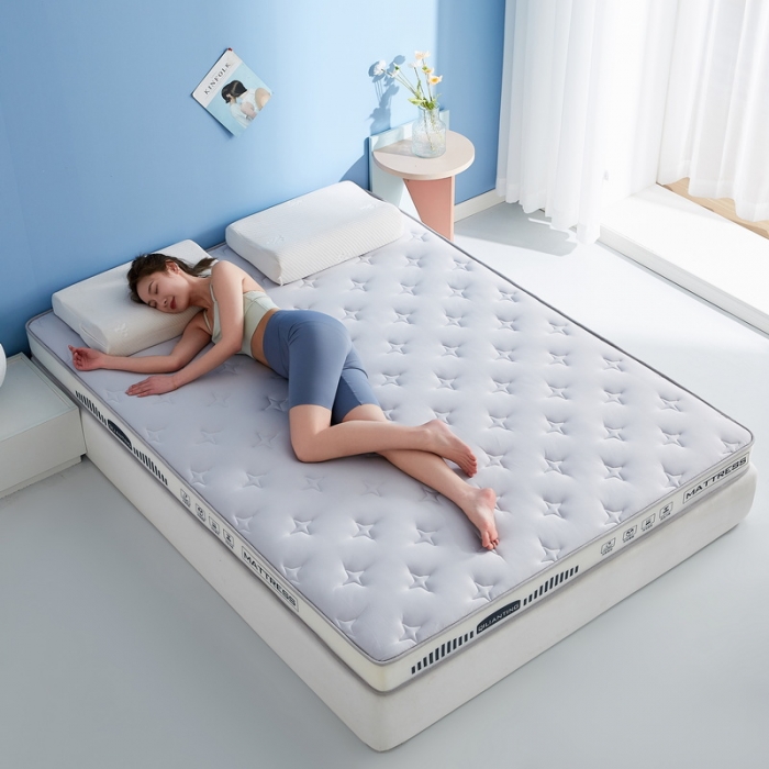 91家纺网 家纺一手货源 找家纺 祁恋婷 2023新款A类牛奶丝乳胶记忆棉床垫【床垫遮盖物】 繁星-烟墨灰