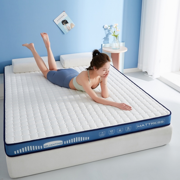 91家纺网 家纺一手货源 找家纺 祁恋婷 2023新款A类牛奶丝乳胶记忆棉床垫【床垫遮盖物】 几何-海因蓝