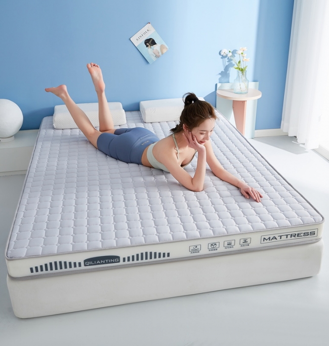 91家纺网 家纺一手货源 找家纺 祁恋婷 2023新款A类牛奶丝乳胶记忆棉床垫【床垫遮盖物】 几何-烟墨灰