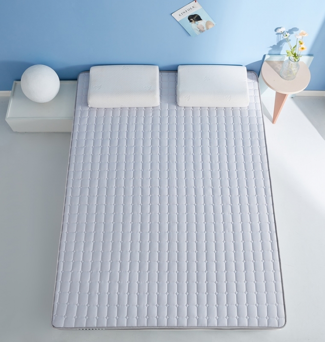 91家纺网 家纺一手货源 找家纺 祁恋婷 2023新款A类牛奶丝乳胶记忆棉床垫【床垫遮盖物】 几何-烟墨灰