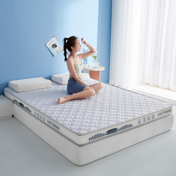 91家纺网 家纺一手货源 找家纺 祁恋婷 2023新款A类牛奶丝乳胶记忆棉床垫【床垫遮盖物】 四叶-烟墨灰