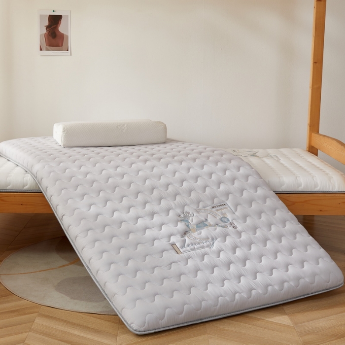 91家纺网 家纺一手货源 找家纺 （总）祁恋婷 2023新款牛奶丝大豆纤维刺绣-学生床垫【床垫遮盖物】