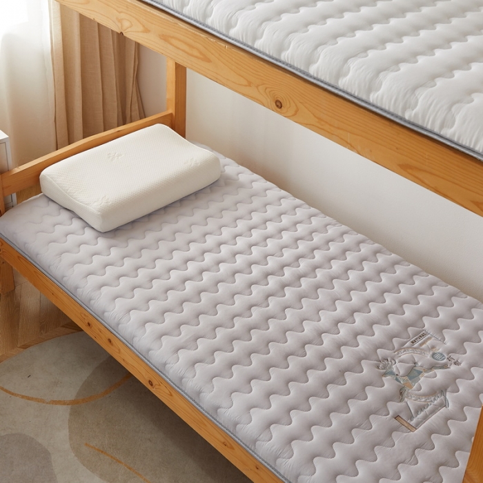 91家纺网 家纺一手货源 找家纺 （总）祁恋婷 2023新款牛奶丝大豆纤维刺绣-学生床垫【床垫遮盖物】