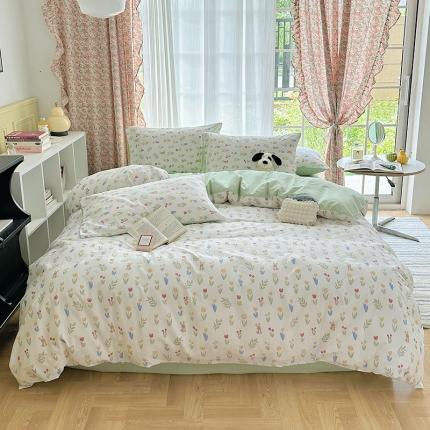 雅居纺 2023新款13070全棉印花四件套 花间兔兔