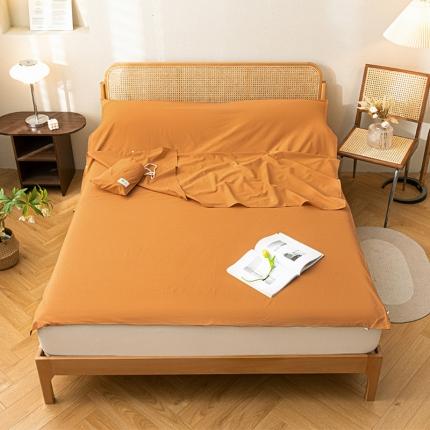 91家纺网 家纺一手货源 找家纺 眠帛家居 2023新款A类亲肤水洗棉隔脏睡袋 焦糖