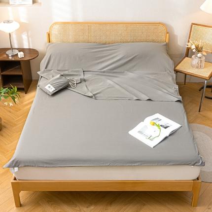 91家纺网 家纺一手货源 找家纺 眠帛家居 2023新款A类亲肤水洗棉隔脏睡袋 浅灰