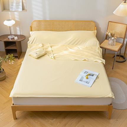 眠帛家居 2023新款A类亲肤水洗棉隔脏睡袋 奶油黄