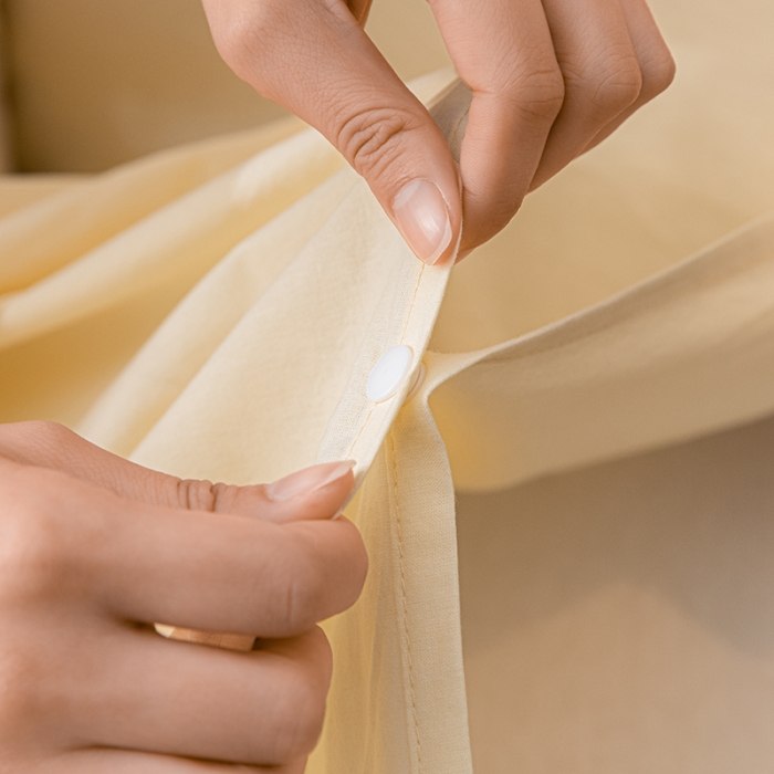 91家纺网 家纺一手货源 找家纺 眠帛家居 2023新款A类亲肤水洗棉隔脏睡袋 奶油黄