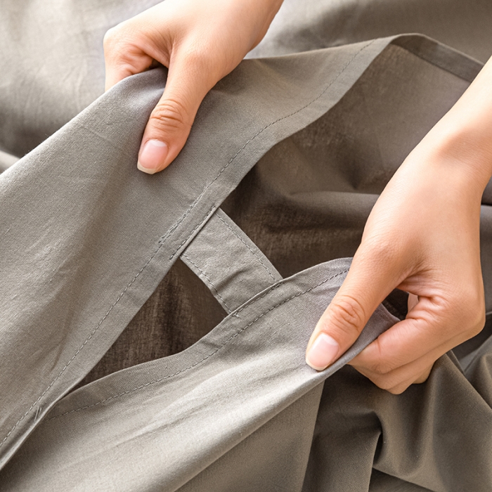 91家纺网 家纺一手货源 找家纺 眠帛家居 2023新款A类亲肤水洗棉隔脏睡袋 浅灰