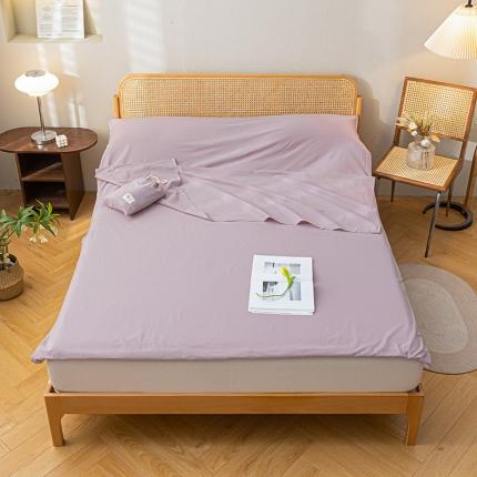 眠帛家居 2023新款A类亲肤水洗棉隔脏睡袋 浅紫